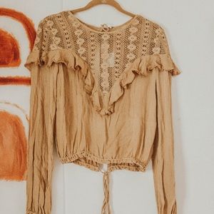 Bohemian mustard colored top